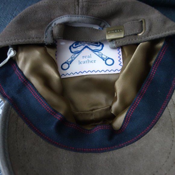 Diesel Real Leather Only the Brave 100% Cow Leather Adjustable Hat - Picture 10 of 16